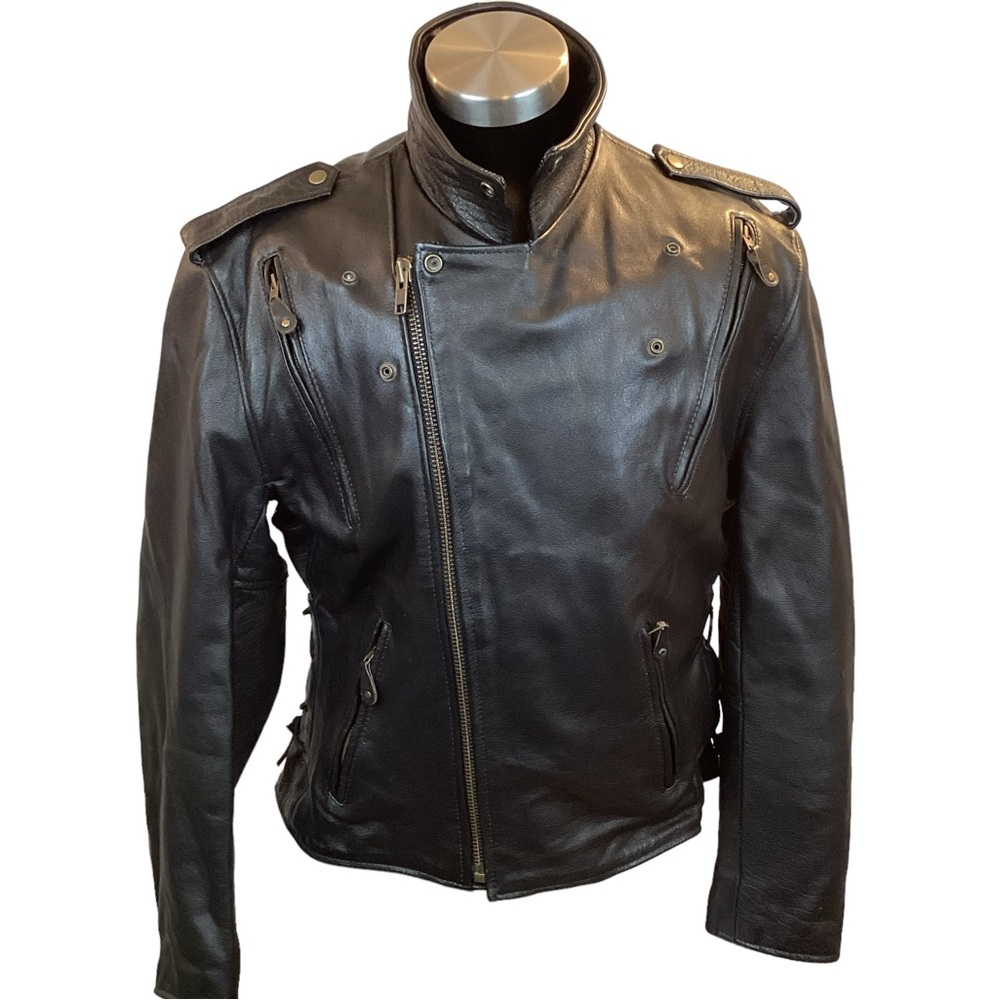 Xelement Classic Leather Motorcycle Jacket - Picture 3 of 16